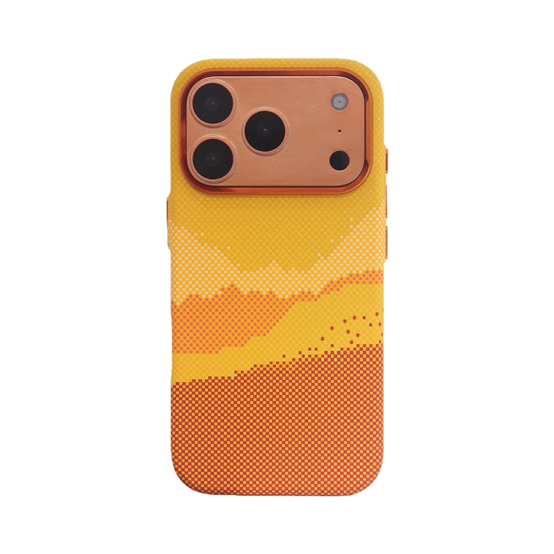 CASESUN Kevlar texture phone case for iPhone 17 Pro Max with gradient Milky Way design