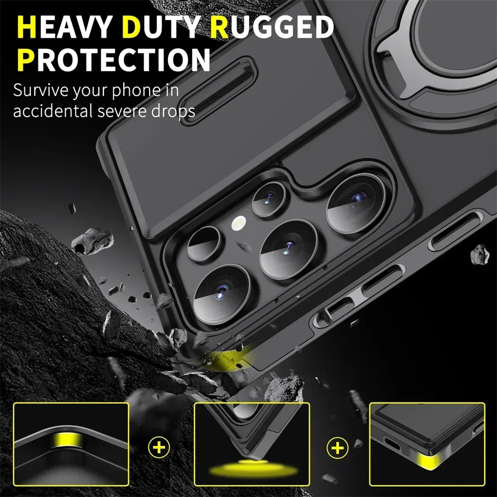 Premium Armor Kickstand Case for Samsung S25 Ultra| CASESUN®