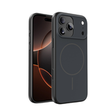 CASESUN-Black magnetic matte case for iPhone 17 Pro Max showing precise cutouts and slim fit.
